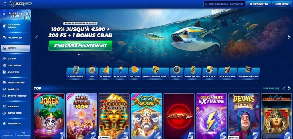 Bassbet Casino accueil
